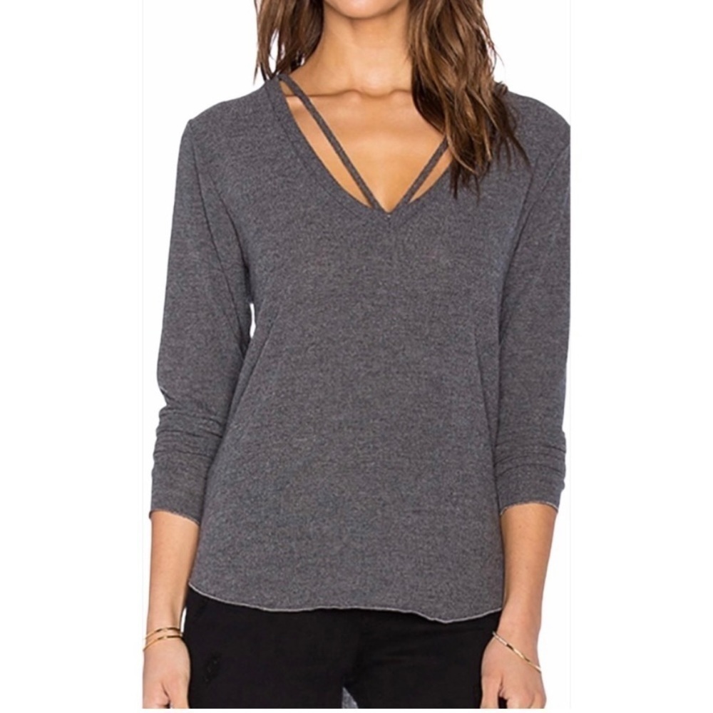 Loveriche V Neck Sweater Gray Size S